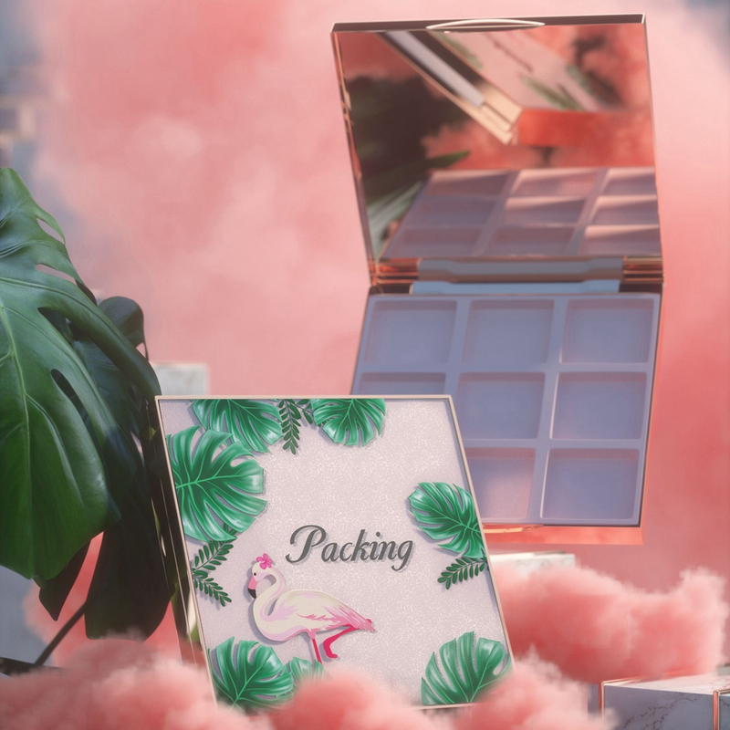 Exquisite Eyebrow Powder Nine-house 2g*9 ABS Lattice Private Label Empty Case Eyeshadow With Mirror