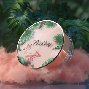Round Shape Personalized Compact Powder Case PS ABS 18.5ml Loose Powder Case Cosmetic Packaging