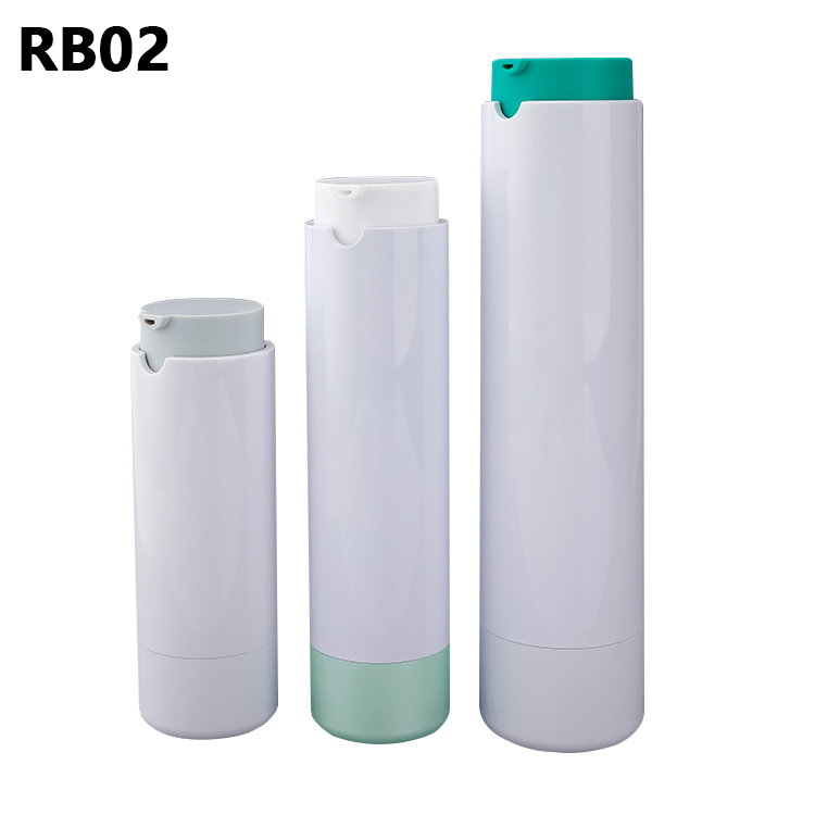 30ml 50ml 100ml White Green Yellow Skin Care Cosmetic Lotion Pump Rotary Plastic Bottles with Replaceable inner