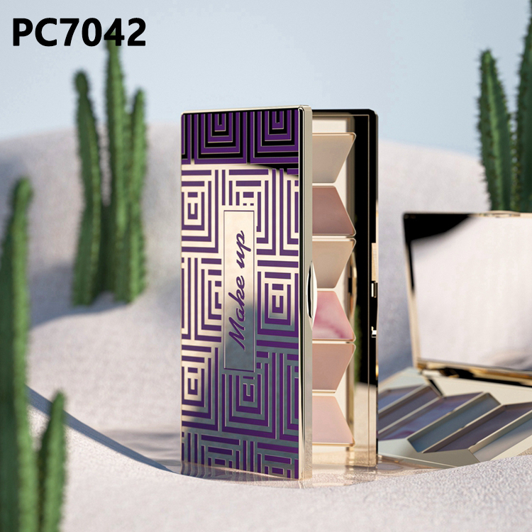 Eco-friendly New Product 18.3g/2.6g/0.75*3 Square Shape Aesthetic Eyeshadow Case With Mirror