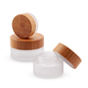 30ml 50ml 100ml Glass Jar Cosmetics Packaging Bamboo Lid Face Cream Container Glass Cream Jar with Bamboo Cap