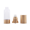 Personal Care Cosmetic Packaging AS PP PE 15/30/50ML Transparent Airless Pump Bottle Cosmetics Gold