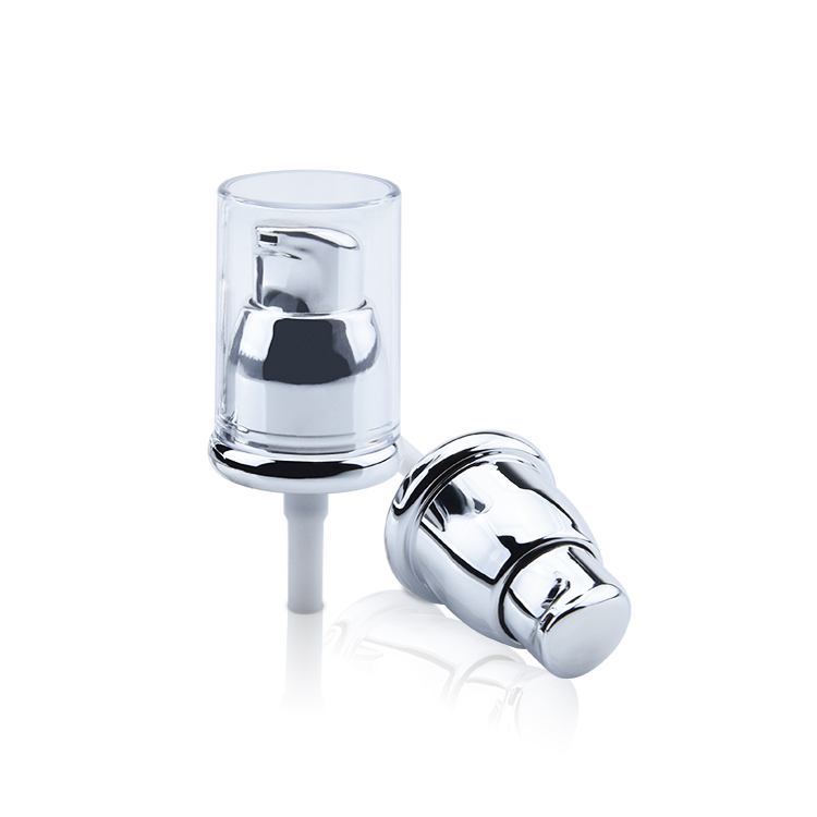 Luxury Silver Color Custom Foundation Dispenser Treatment Airless 18/410 Cosmetic Cream Pump
