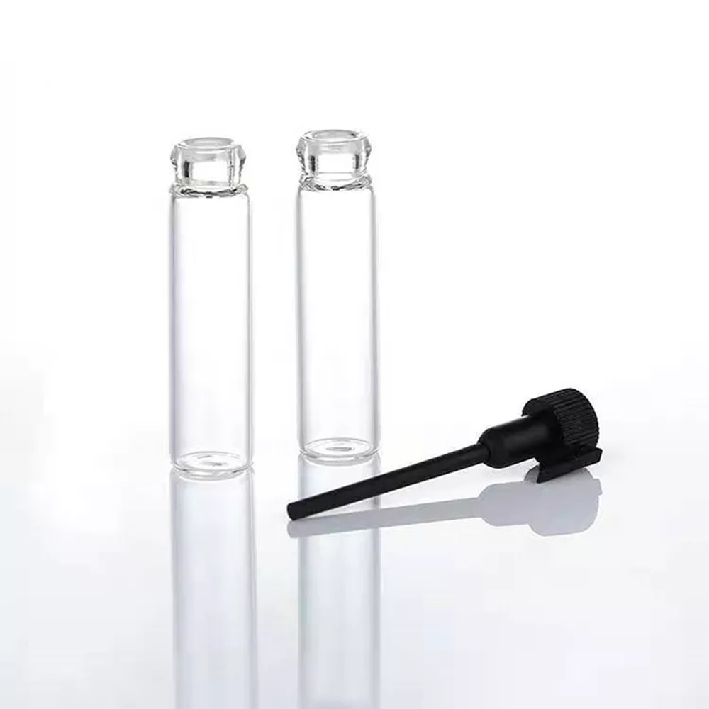 Custom Materials And Size Serum Essential Oil Multipurpose Special Design Plastic Lid Refillable Empty Mini Small Capacity 1ml 2ml 3ml Dropper Glass Essential Oil Bottle