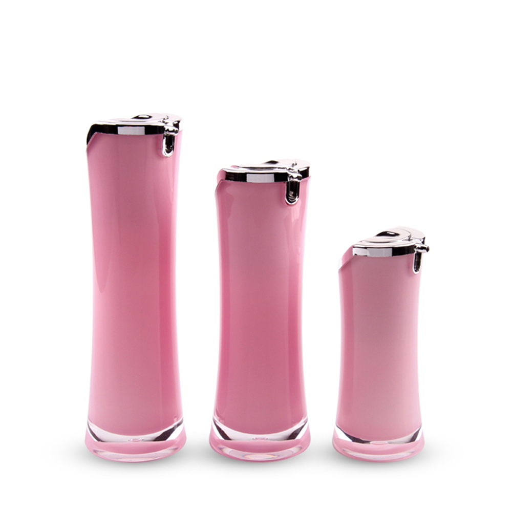 Skincare Packaging Cosmetics 30ml Luxury Cylinder Lotion Acrylic Cosmetics Bottle Set 15ml 30ml 50ml