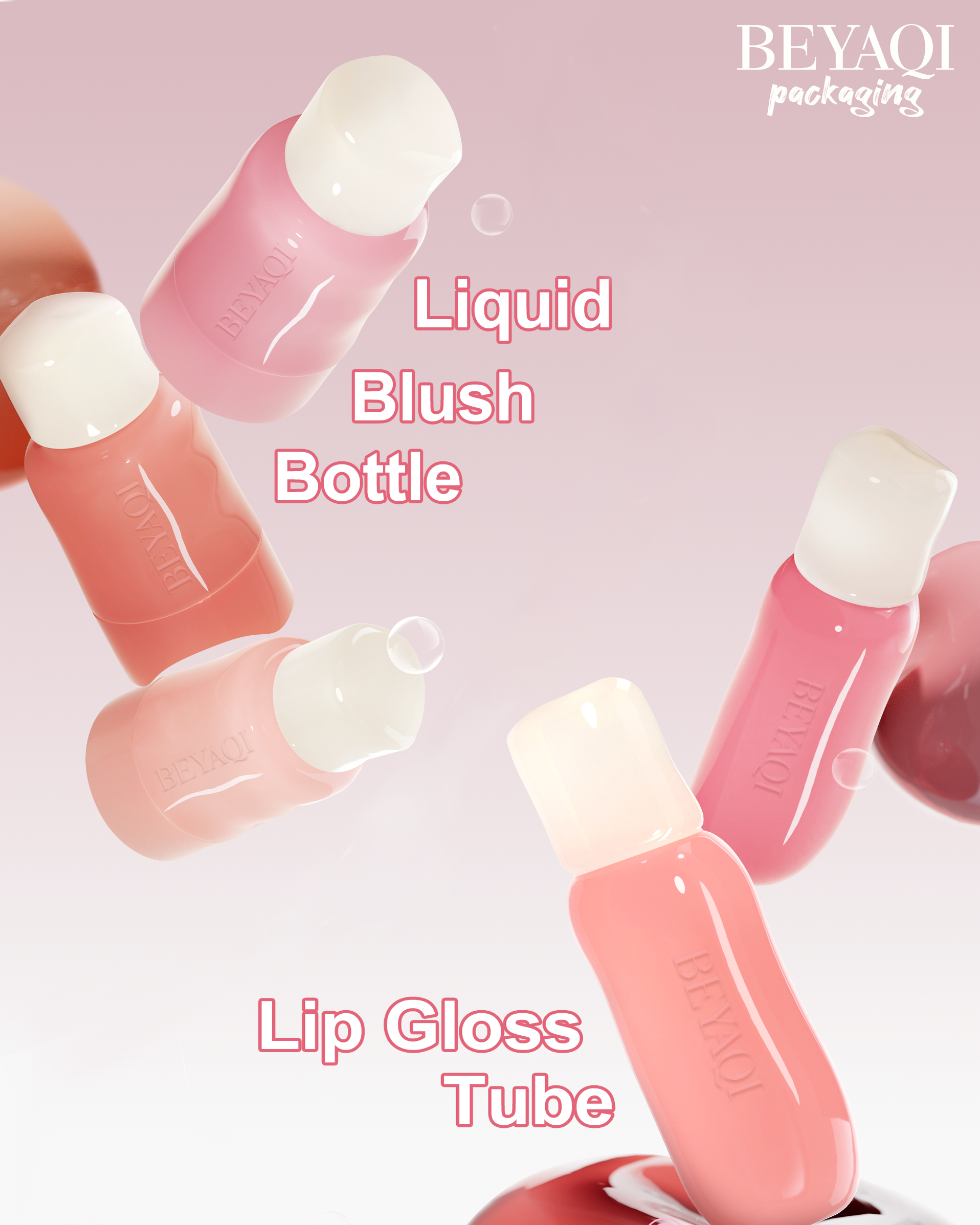 Empty Liquid Blush Tube Push Bottom Squeeze Out Liquid Blush Drop Bottle&Cosmetics Lip Gloss Tube
