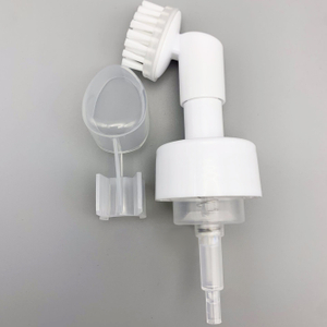 Eco-friendly Private Label Custom Logo And Label 0.8cc/1.6cc 42/410 Plastic Transparency Built-in Spring Biodegradable Foam Pump Bottle With Silicone Brush And Lock