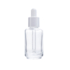 Premium Quality Liquid Clear 30 Ml Flat Shoulder Cylinder Glass Dropper Bottle for Serum Essential Oil