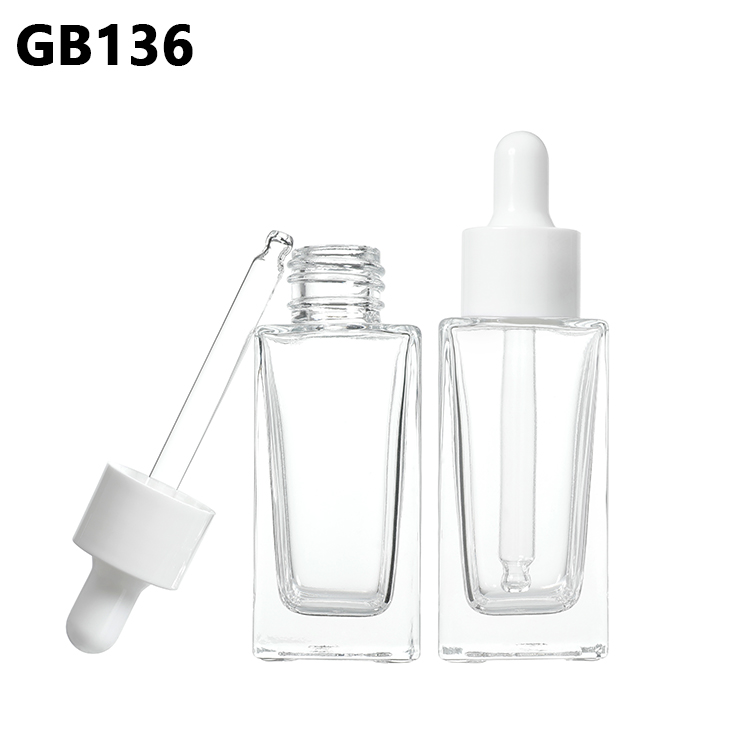 Skincare Packaging Customized Thick Clear 5ml 10ml 15ml 30ml 50ml Empty Essential Oil Bottle,Square Cosmetic Hair Oil Bottle