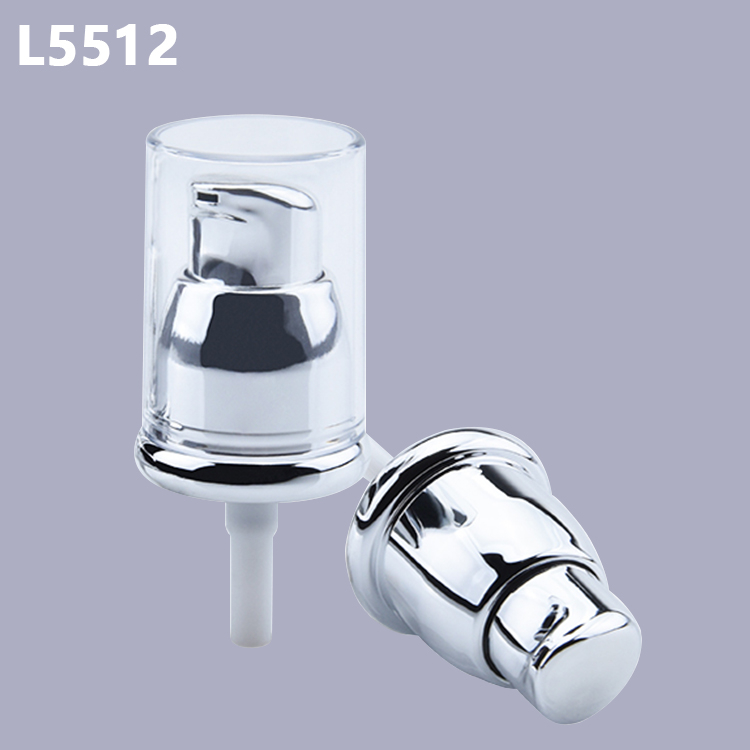 Luxury Silver Color Custom Foundation Dispenser Treatment Airless 18/410 Cosmetic Cream Pump