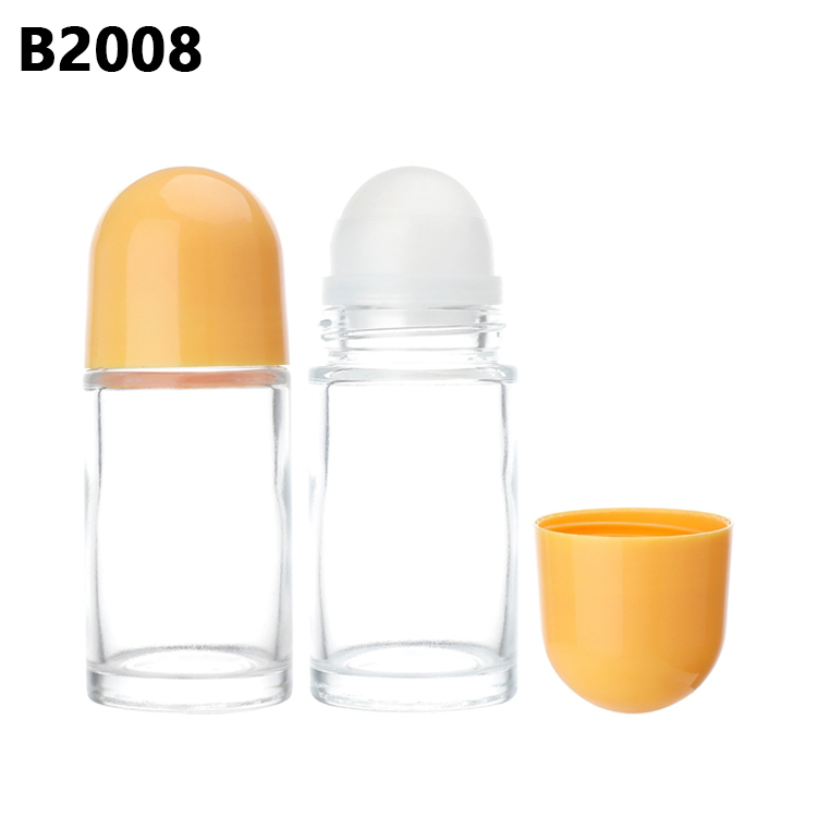 Eco Friendly Wholesale 50ml Glass Cosmetic Perfume Rollon Bottle,Clear Essential Oils Roller Bottle with Plastic Cap