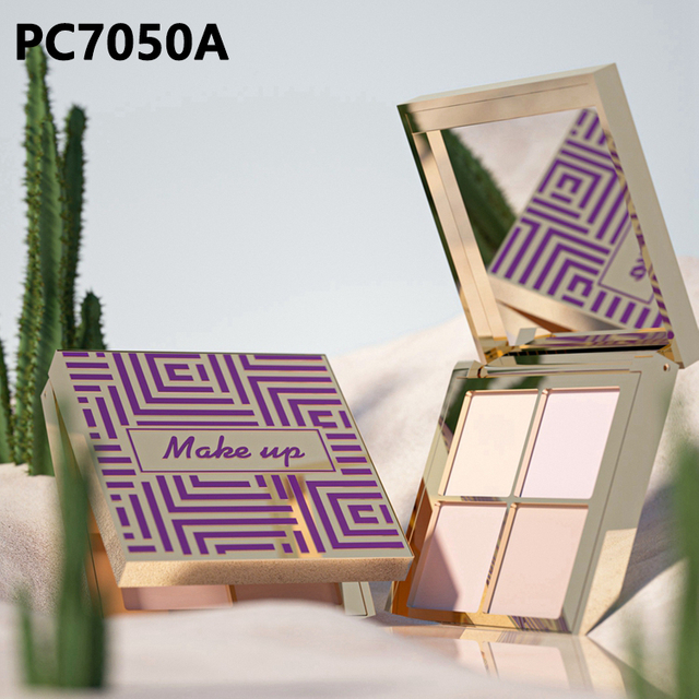 Four-square Eyeshadow Case ABS 1.5g*4 Square Shape Container Cosmetic Packaging With Mirror