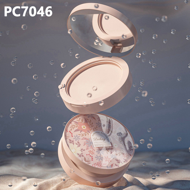 Luxury Custom Logo Compact Powder Case 10g Round Shape ABS Exquisite Loose Powder Case With Mirror