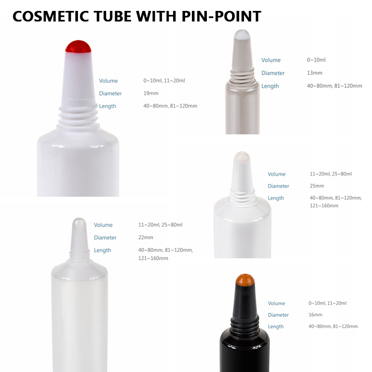 Custom Empty Cosmetic Plastic Tube Hand Cream Lotion Squeeze Softe Tube Packaging Tube With Pin-point