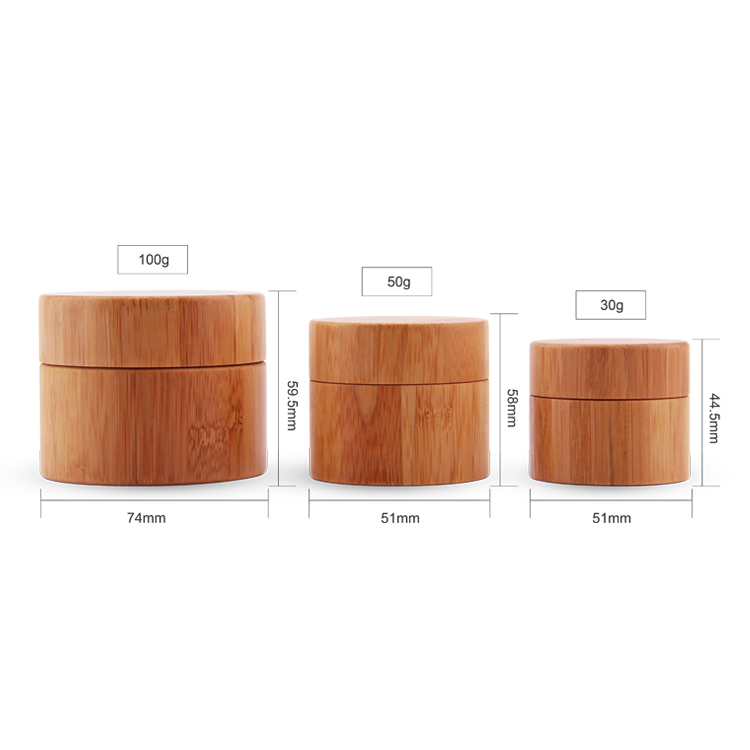 Cosmetic Packaging Wholesale 5g 8g 15g 20g 30g 50g 100g 150g 200g 250g Pp Bamboo Cosmetic Jars with Bamboo Lid 