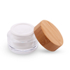 Bamboo Packaging Eco Round 15g 30g 50g Bamboo Containers Skincare Plastic PP Acrylic Skincare Containers with Bamboo Lid