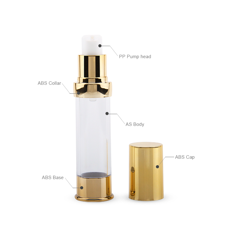 Personal Care Cosmetic Packaging Wholesale Skin Lotion 15ml Airless Serum Pump Bottles