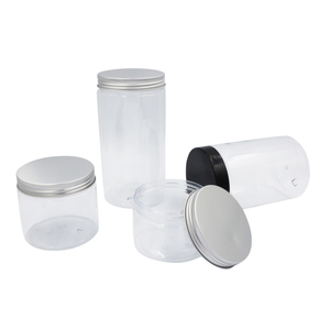 Food Container 100ml 200ml 250ml 300ml 400ml 450ml 500ml 800ml 1000ml Clear PET Plastic Candy Jar with Aluminum Cap