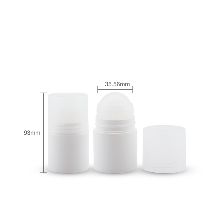 Wholesale Custom Printing Plastic Empty 50ml Ball Diameter 35.56mm Essential Oils Perfume Roll on Bottle Deodorant