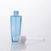 40ml Flat Shoulder Essential Oil Serum Liquid Blue Cosmetic Glass Dropper Bottle for Essential Oil