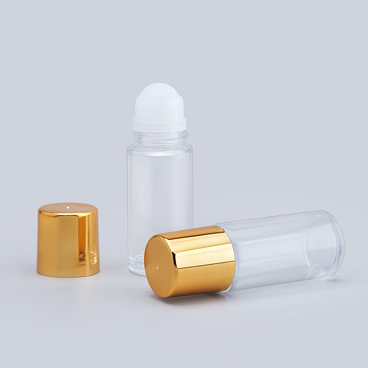 30ml 50ml Cylinder Roll on Deodorant Essential Oil Clear Transparent Perfume Glass Roll on Roller Bottle
