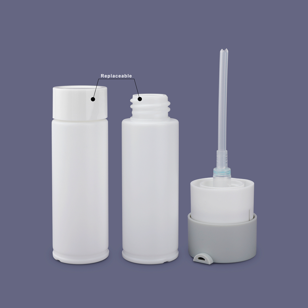30ml 50ml 100ml White Green Yellow Skin Care Cosmetic Lotion Pump Rotary Plastic Bottles with Replaceable inner
