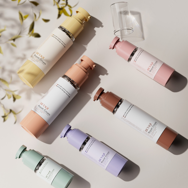 Replaceable Design Skincare Packaging Bottle 15ml 30ml 50ml 80ml 100ml Refillable Straight Round Airless Pump Bottle