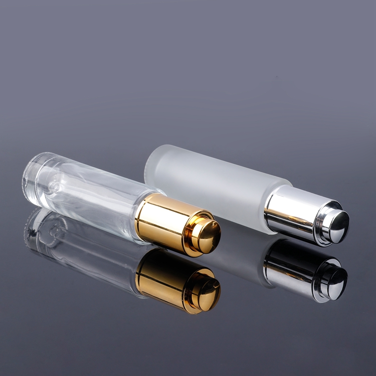 Wholesale Manufacture Sliver Gold Essential Oil Frost Serum Empty Luxury Glass 30ml Dropper Bottle