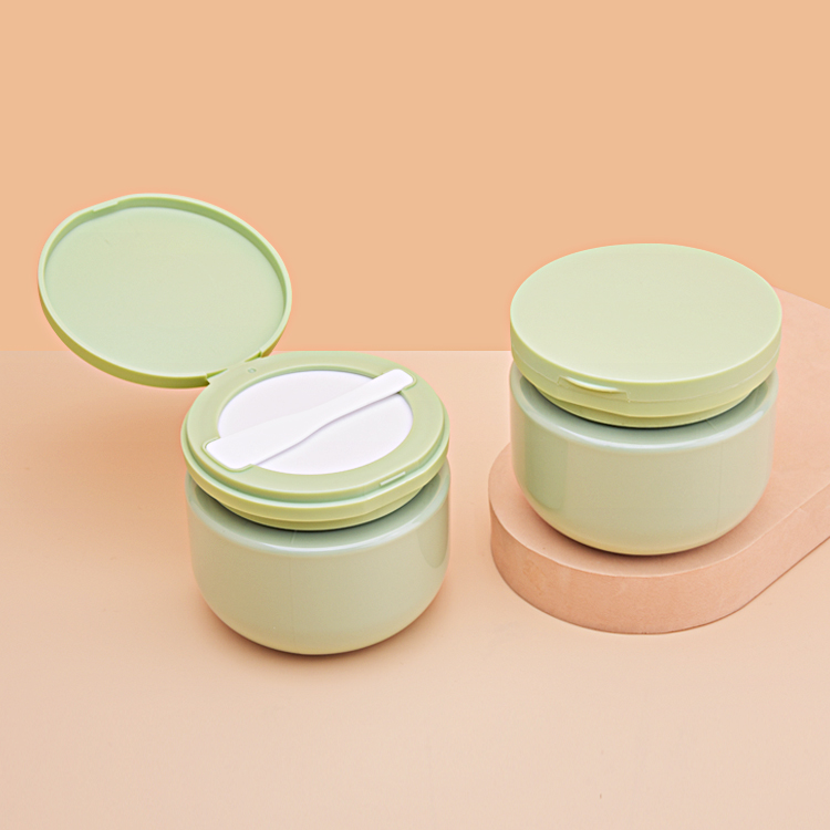 Luxury Cosmetics Skin Care 250g Makeup Remover Jar Plastic Bottle Bowl Shape Container for Cream Body Butter With Plastic Spoon