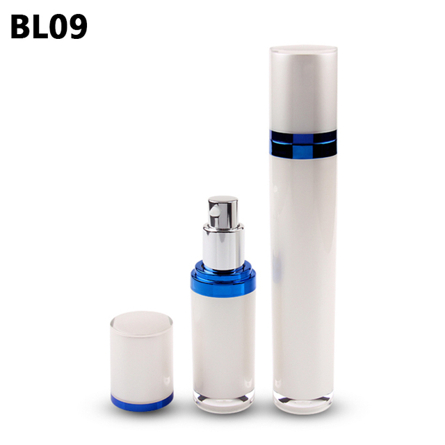 Factory Price 15ml 30ml 50ml 100g Acrylic Lotion Luxury White Serum Plastic Silver Airless Pump Bottle