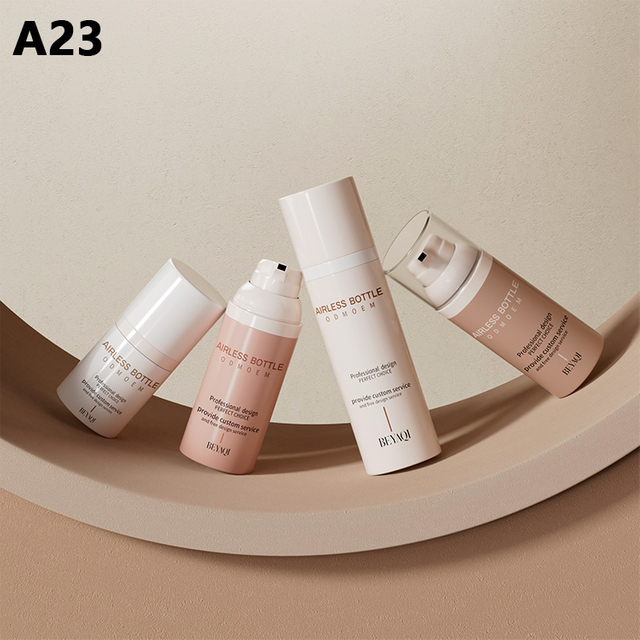 Airless 30ml 50ml 75ml PP PE Round Press Vacuum Bottles Cosmetic Packaging