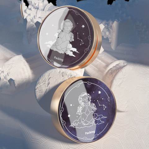 Plastic cosmetic packaging box wholesale compact powder box powder case