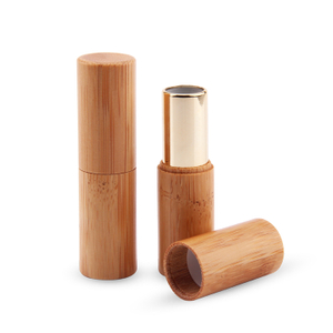 Hot Sales Cosmetics Eco-friendly Packaging Beautiful Bamboo Lipstick Bottle Makeup Gold Lip Balm Tube
