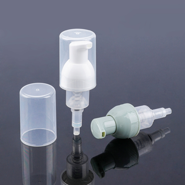Professional Factory High-end Good Quality Built-in Spring Refillable Free Sample 28/410 0.3cc Custom Color And Bottle Size Frosted Matter Pp Plastic Foam Pump Bottle Custom with Clear Lid