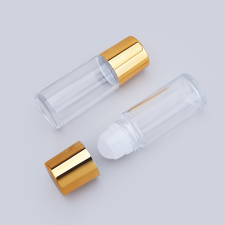 30ml 50ml Cylinder Roll on Deodorant Essential Oil Clear Transparent Perfume Glass Roll on Roller Bottle