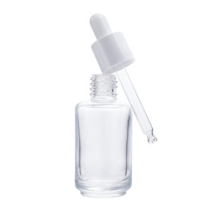 Premium Quality Liquid Dispenser Clear 30 Ml Flat Shoulder Cylinder Glass Dropper Bottle for Serum Essential Oil