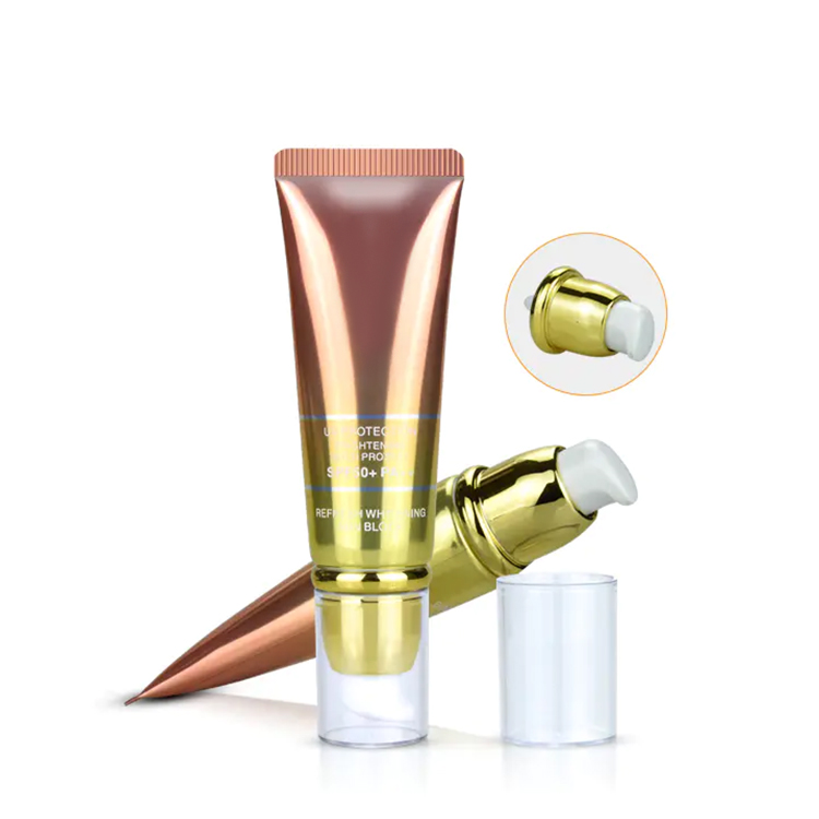 Custom 30ml Soft Plastic BB Cream Tube Packaging with Airless Pump Head for Sunscreen Eye Serum Makeup Tubes