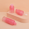 Hot Selling 3ml Heart Top Cute Keychain Lipgloss Tubes Custom Logo Gradient Pink Lip Gloss Tube Containers With Big Wand Brush