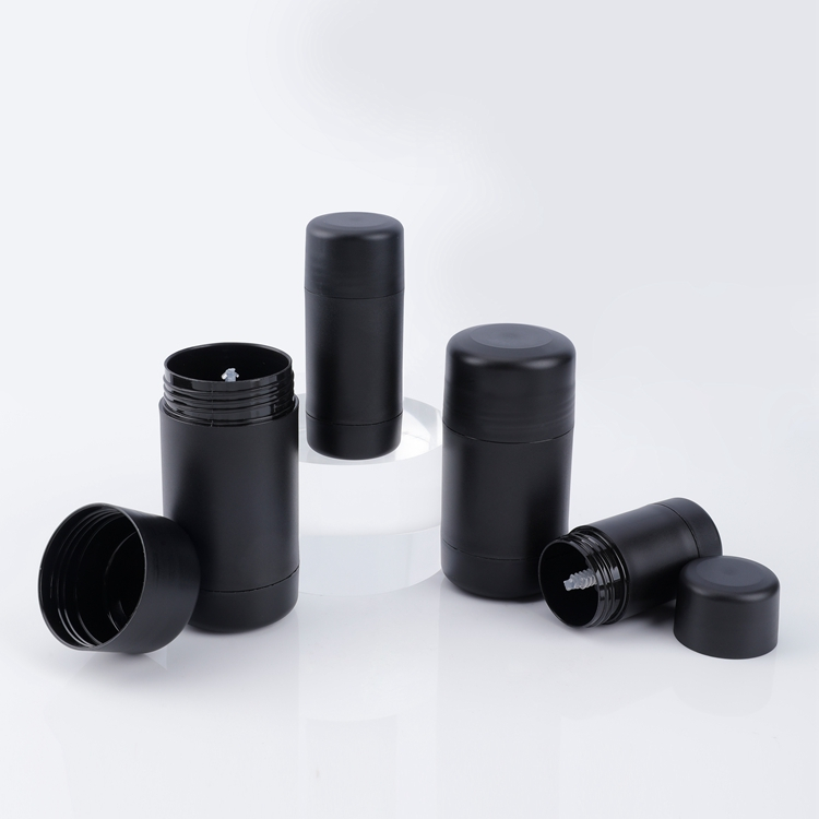 Eco-friendly Free Sample Simplicity Biodegradable Multipurpose Round Shape Custom Size 15g 20g 30g 50g 60g 75g 90g Black Perfume Deodorant Container Bottle With Stick