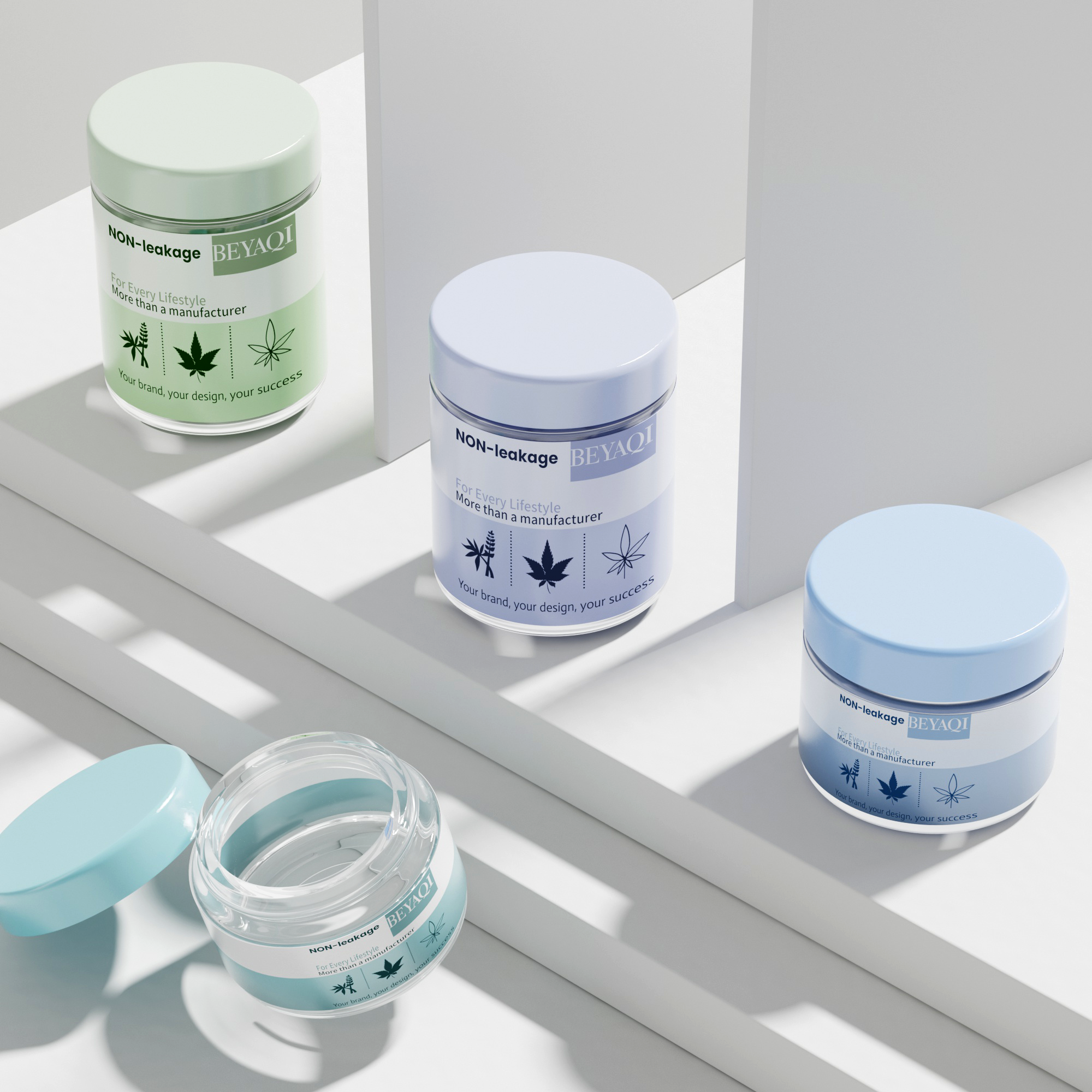 Custom 1oz 2oz 3oz 4oz Round Airtight Concentrate Glass Childproof Sealed Jar with Childproof Lid