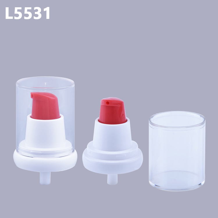 Cosmetic 18mm White Red Treatment 18/410 Cosmetic Lotion Pump Cream Pump with Cap,skincare Packaging Treatment Pump