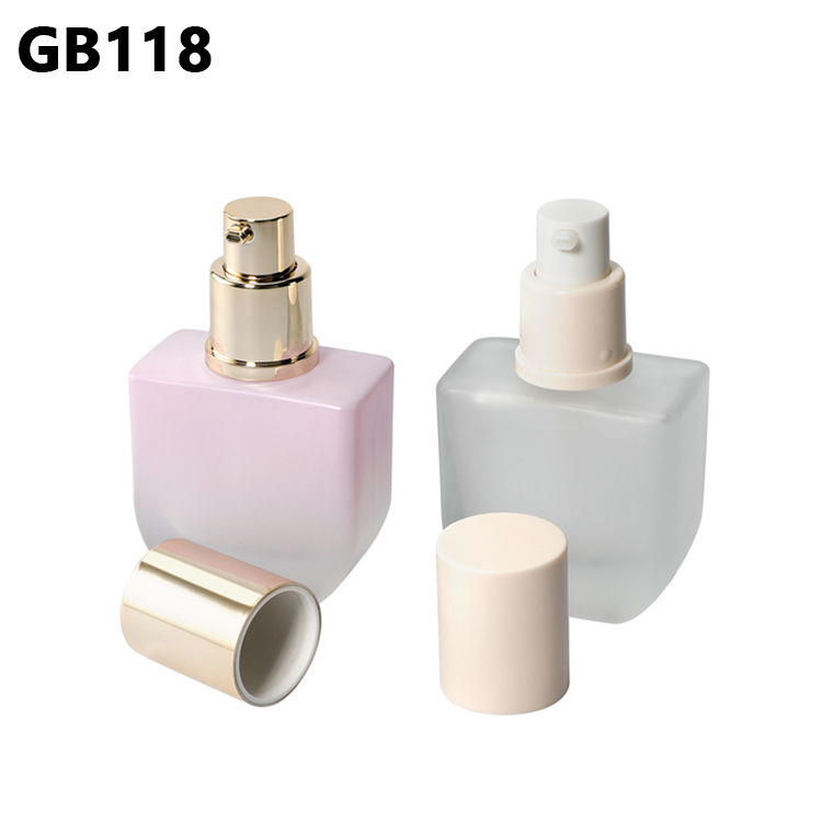 Cosmetics Serum Colorful Empty Glass 30ml High Quality Square Foundation Bottle Glass Bottle