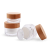 Bamboo Packaging Eco Round 15g 30g 50g Bamboo Containers Skincare Plastic PP Acrylic Skincare Containers with Bamboo Lid