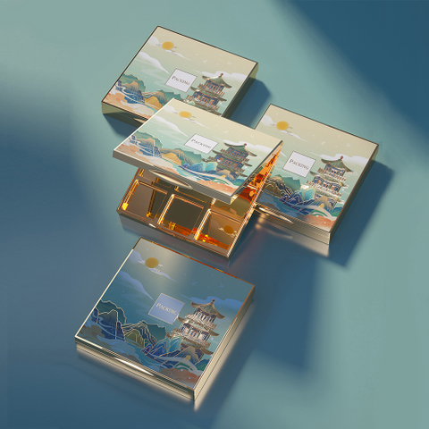 6 color plastic cosmetic empty eyeshadow container eyeshadow packaging with mirror