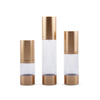 Personal Care Cosmetic Packaging AS PP PE 15/30/50ML Transparent Airless Pump Bottle Cosmetics Gold