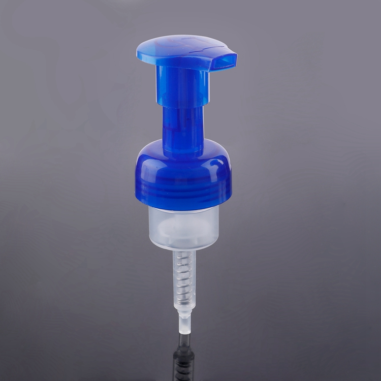 Blue Biodegradable Refillable Recyclable Pump Head Frosted Matter Wholesale Private Label 1.6±0.10cc 0.8±0.10cc 40/400 Built-in Spring Custom Label Foam Pump 