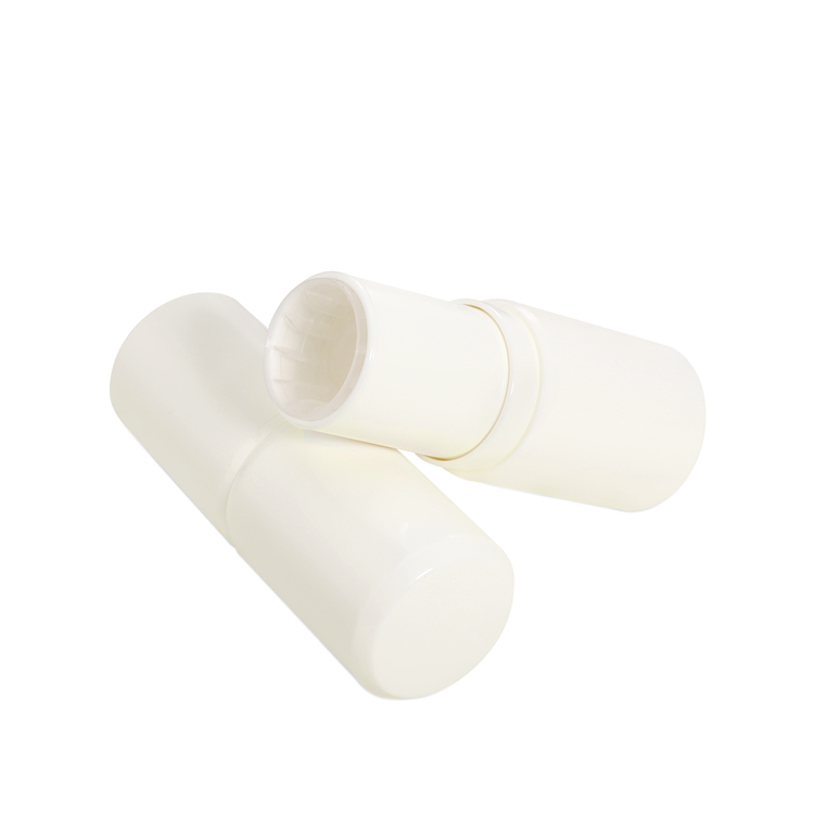 White Empty Round Blusher Stick Refillable ABS Plastic Lip Balm Tube Container Twist Up Deodorant Stick Tubes 15gram