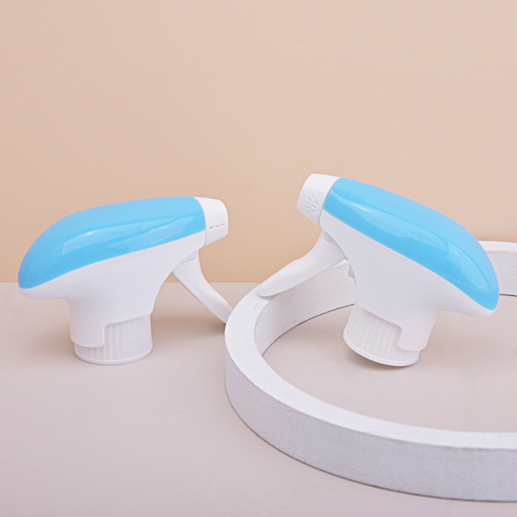 Free Sample Chemical Resistant Blue White 28/410 28/400 Ratchet Foam Nozzle Trigger Sprayer for Detergent Chemical