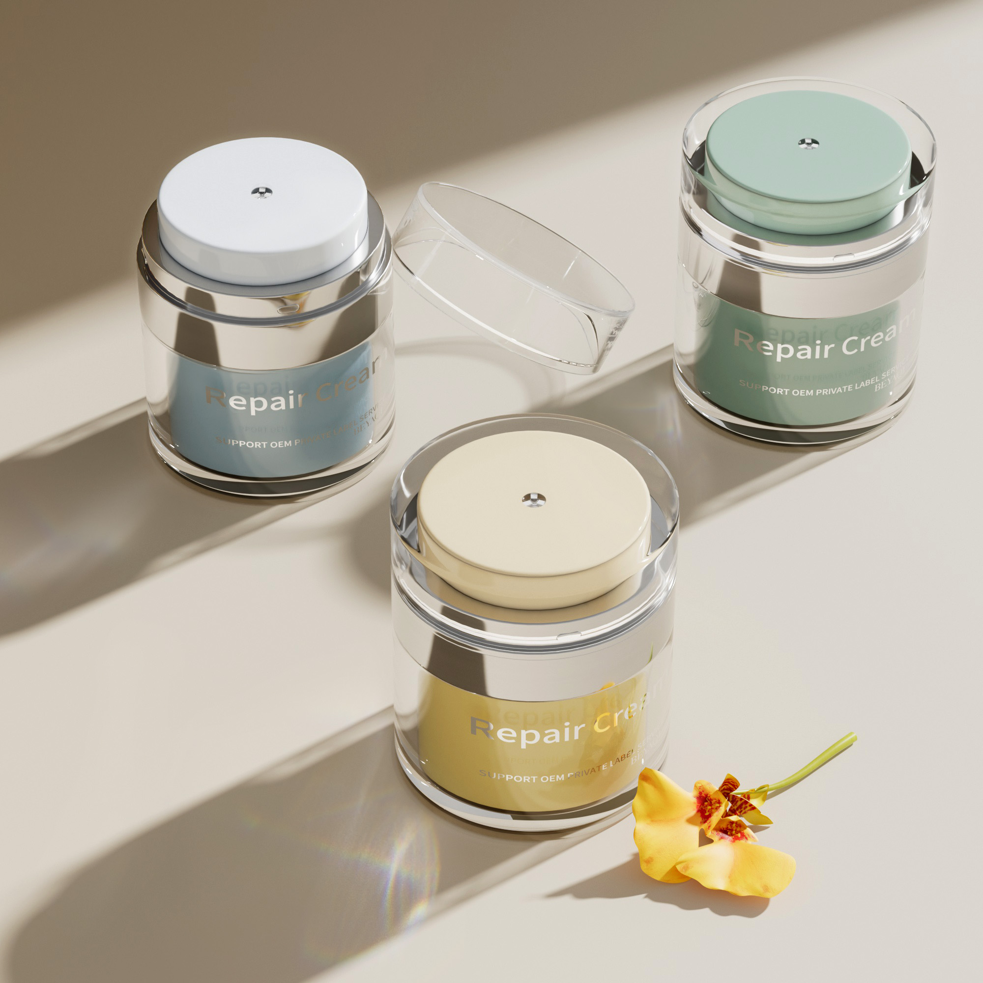 Refillable Cream 50ml 30ml 15ml Airless Jar Moisturizer Packaging,baby Moisturizer Skincare Airless Jar 50mls Matte White