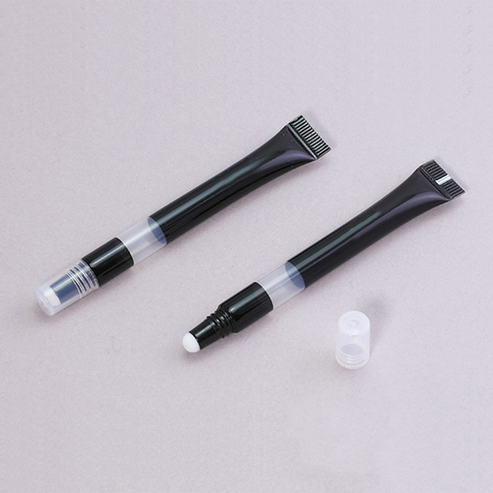 New Design 10ml 20ml Lip Glaze Tube with Flocking Applicator,Custom Sponge Flocking PCTG Tip Tube Cosmetic Packaging